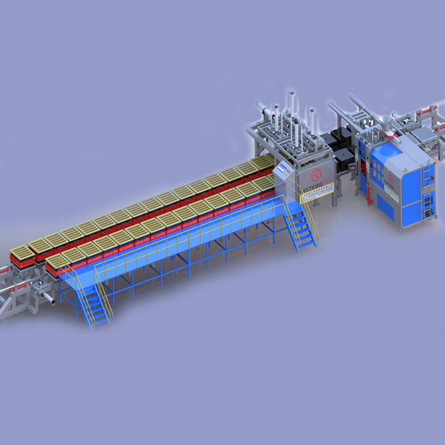Green sand mold automatic box setting and pressing iron molding production line Green sand mold automatic box setting and pressing iron molding production line